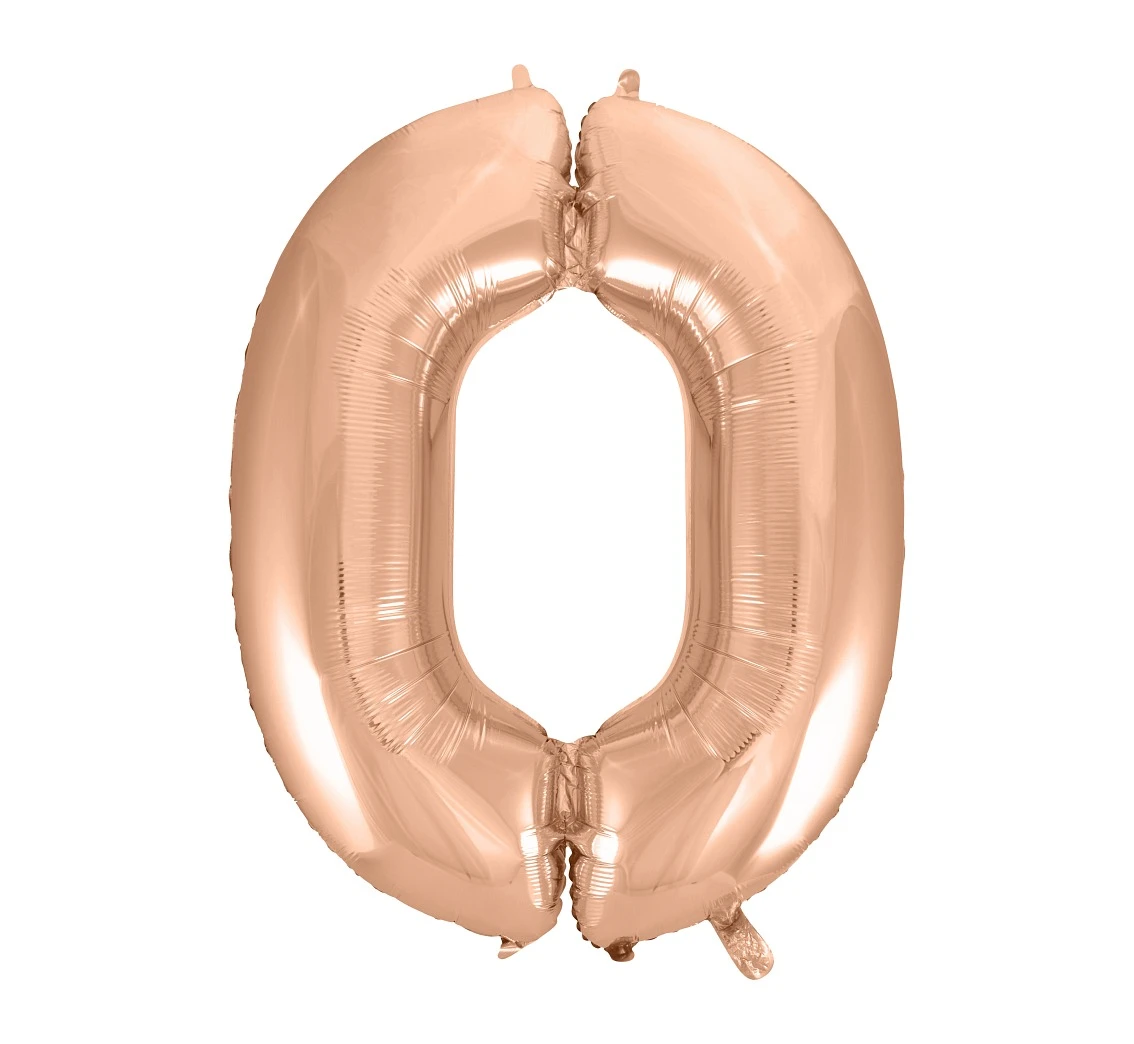 Balon foliowy B&C "Cyfra 0", różowo-złota, 92 cm KK