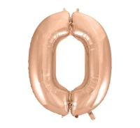 Balon foliowy B&C "Cyfra 0", różowo-złota, 92 cm KK