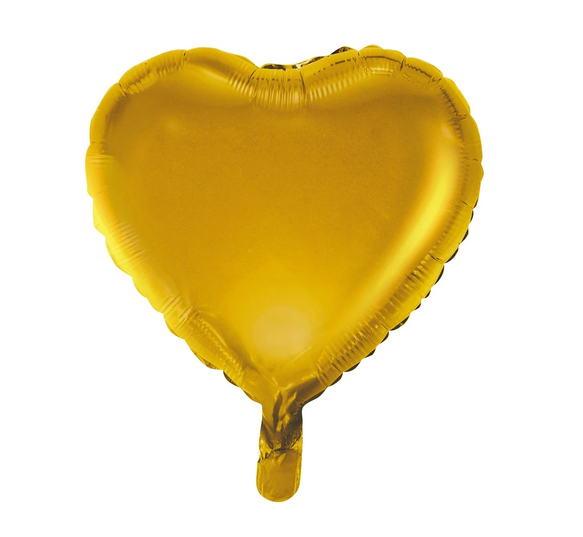 Balon foliowy "Serce", matowe, złote, 18" KK
