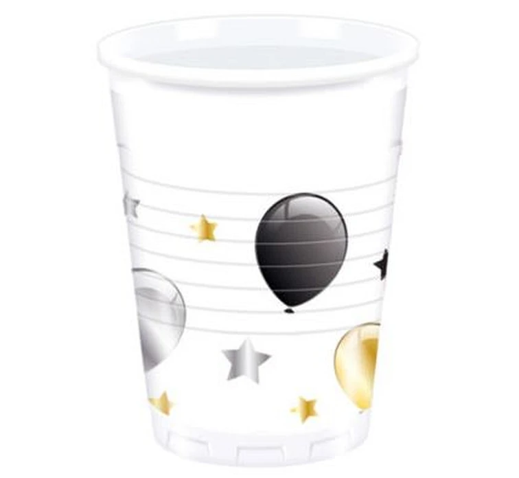 Kubeczki plastikowe "Balloons", 200 ml, 8 szt. KK