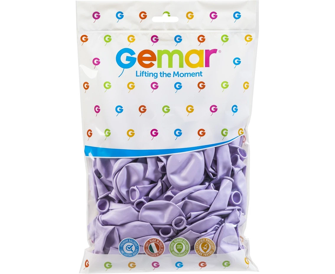 Balony Gemar 12", pastel liliowe macaron, 100szt.