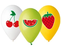 Balony Gemar 13", pastel premium hel "owoce", 5szt. KK