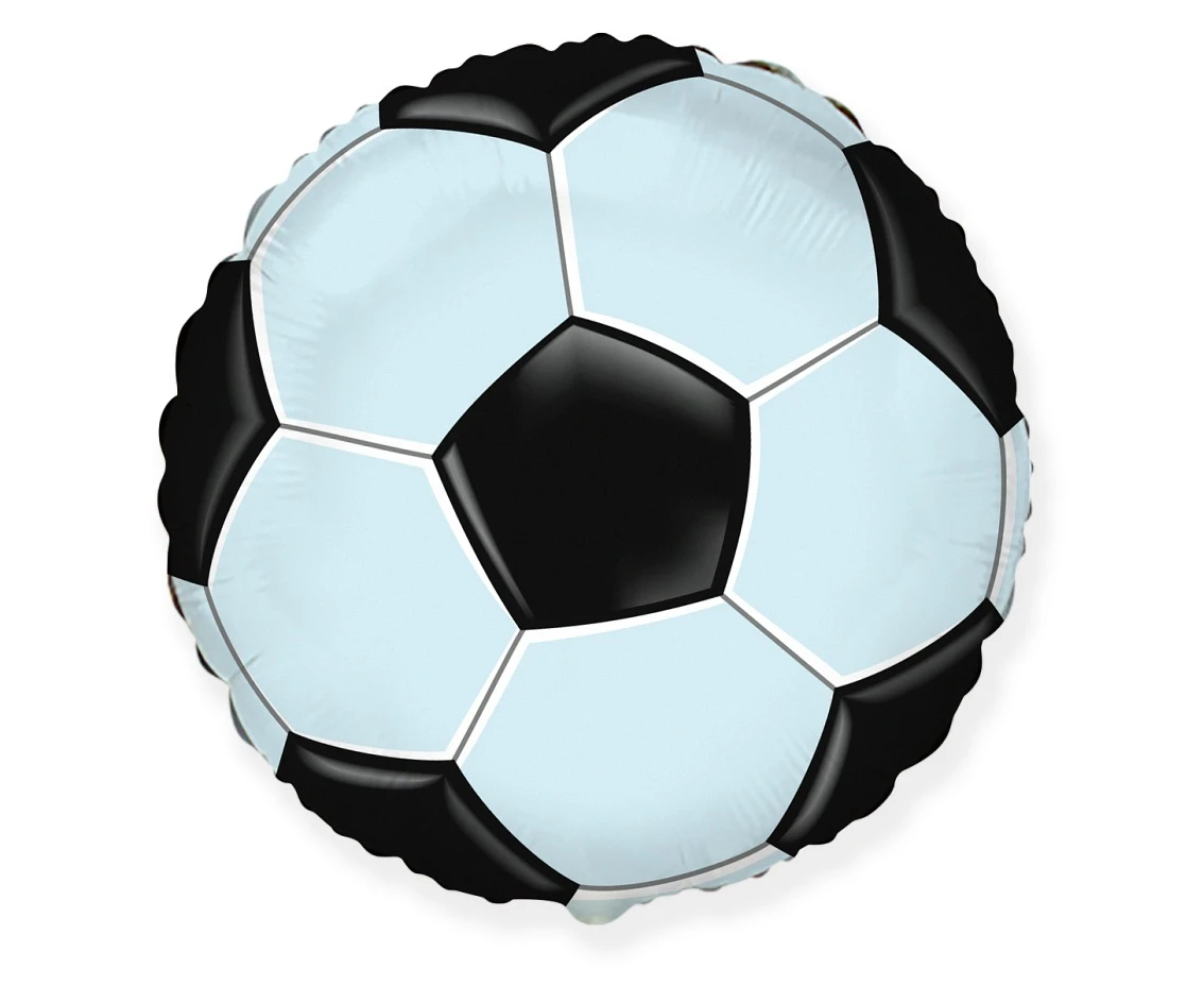 Balon foliowy 18" FX - Football - piłka czarna (okrągły), niepakowany