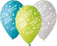 Balony Gemar 12", premium "najlepszy tata", pastelowe, 5szt. KK