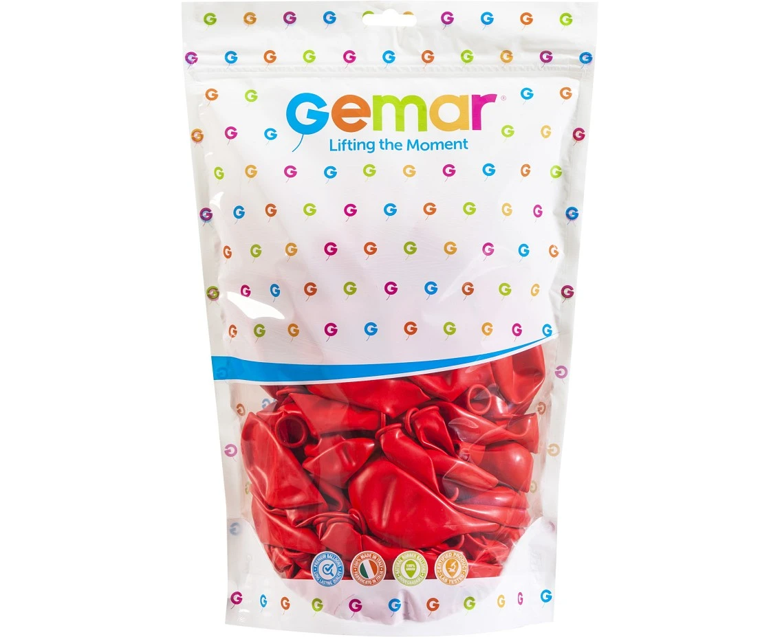 Balony Gemar 13", pastel ciemnoczerwone, 50szt.