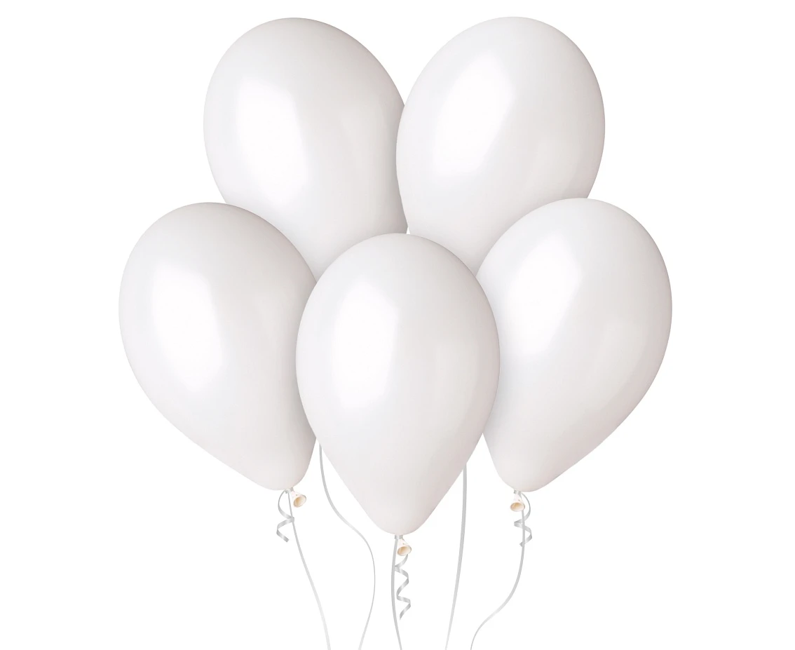 Balony Gemar 13", metalik perłowobiały, 50szt.