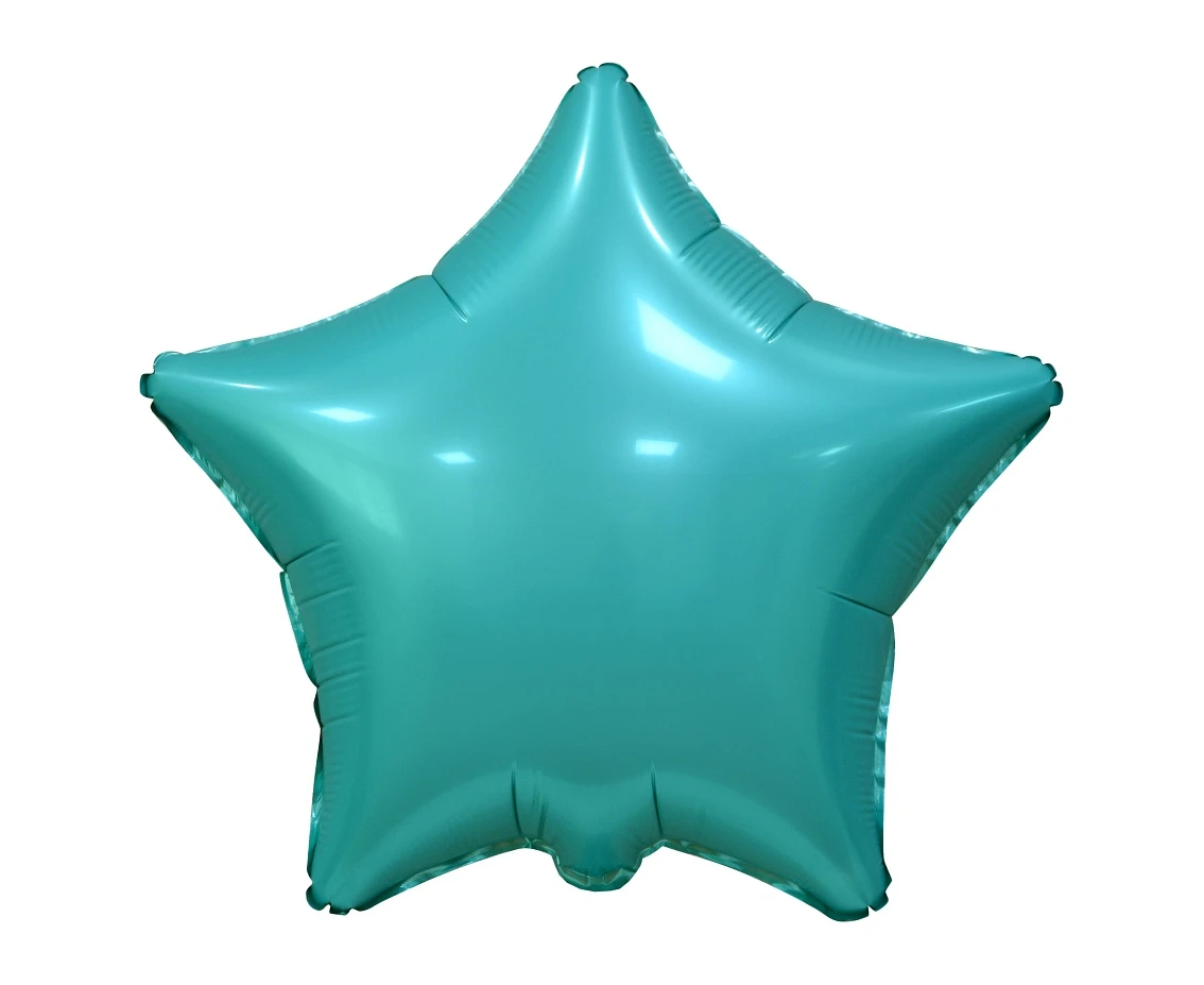 Balon foliowy "Gwiazda", matowa, turkusowa, 19" KK