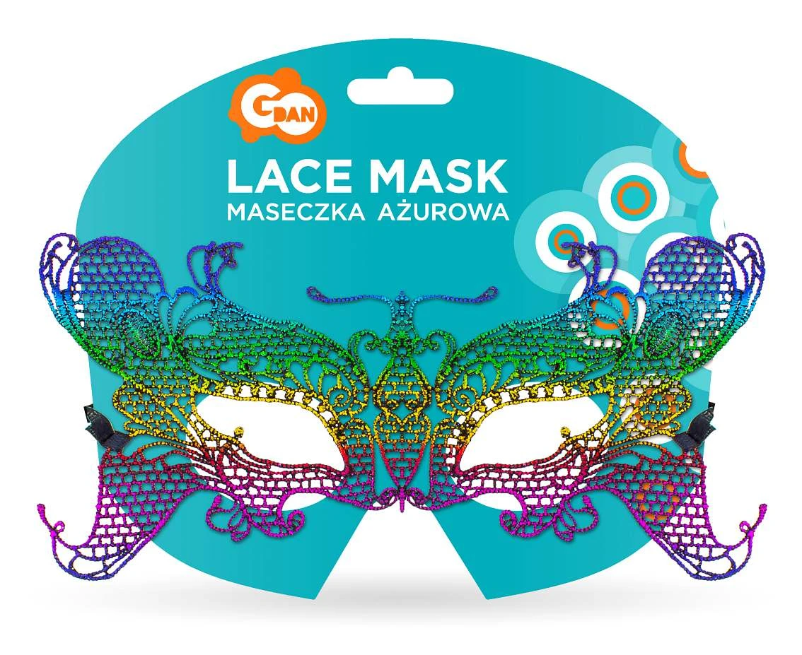 Maseczka ażurowa "Tęczowy motyl"