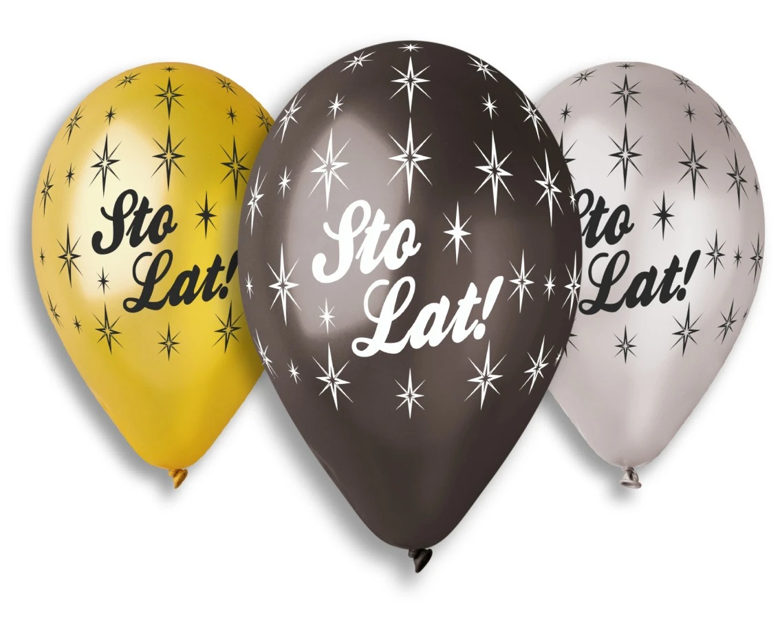 Balony Gemar 13", premium hel sto lat, metalik, 6szt.