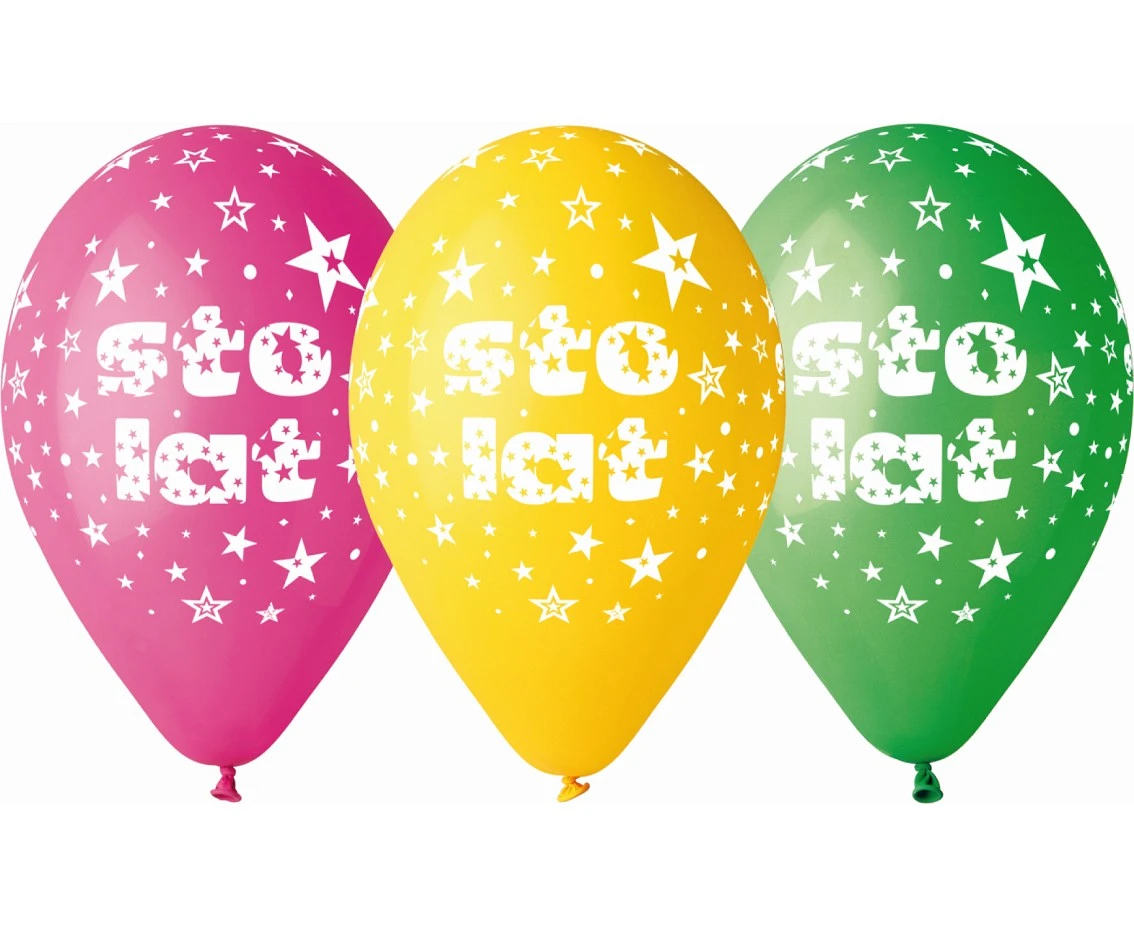 Balony Gemar 13", pastel premium hel sto lat, 5szt. KK