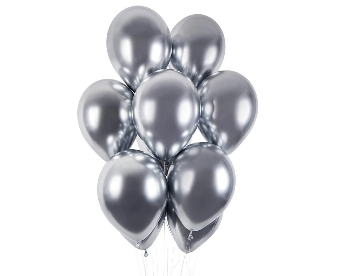 Balony Gemar 13", shiny srebrne, 50szt.