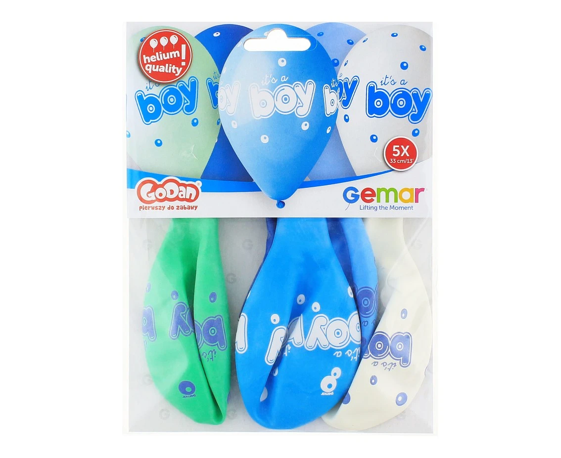 Balony Gemar 13", pastel premium hel it''''s a boy, 5szt. KK