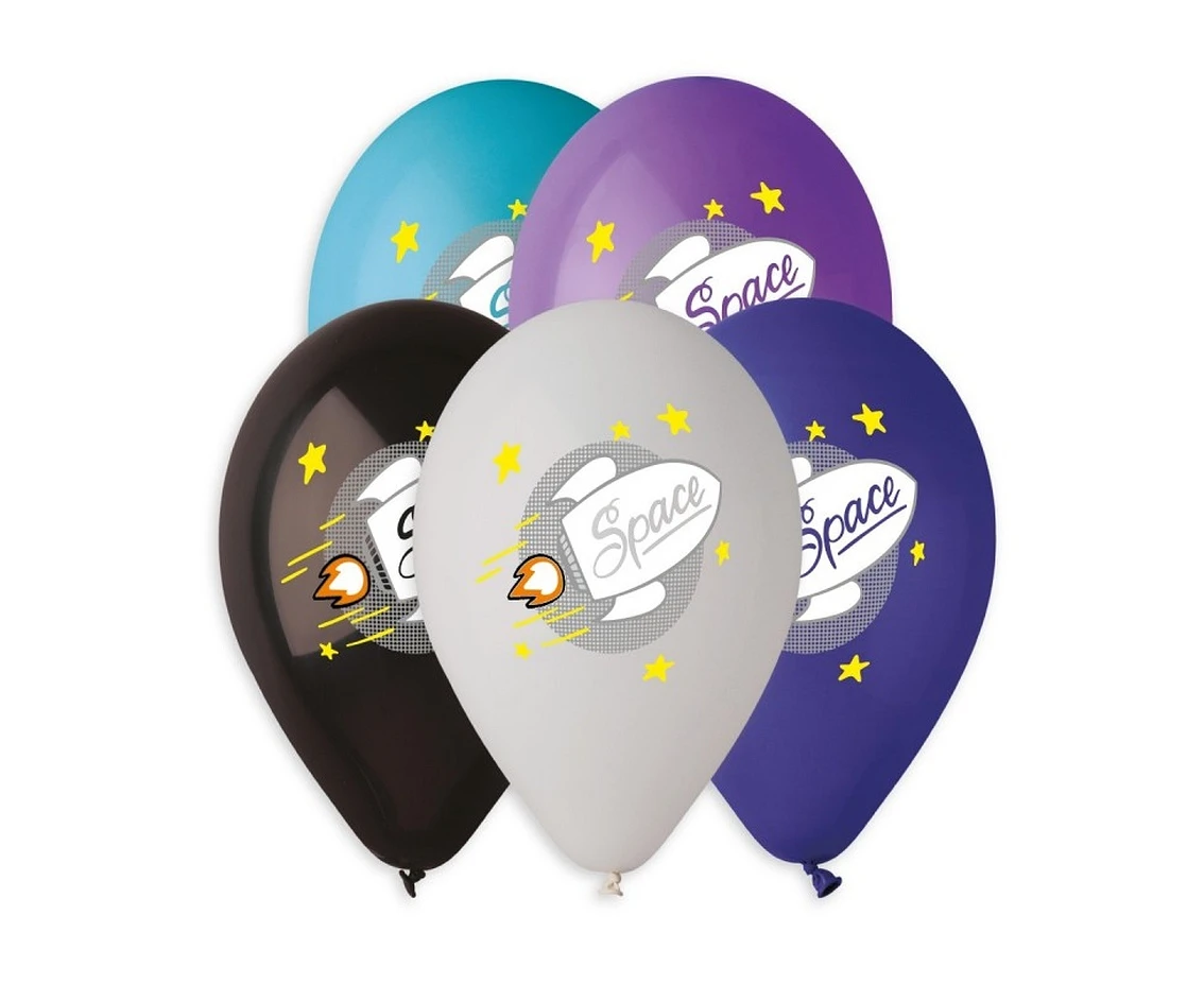 Balony Gemar 13", pastel premium hel space (rakieta), 5szt. KK