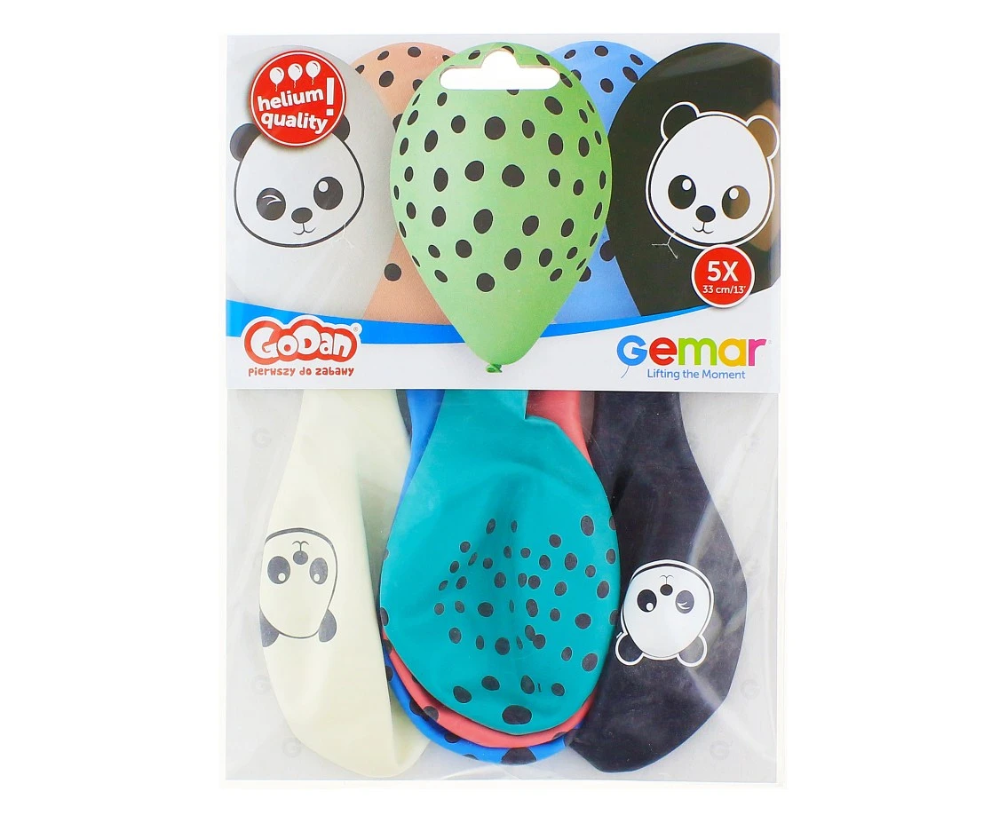 Balony Gemar 13", pastel premium hel panda, 5szt. KK