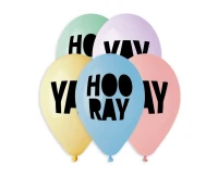 Balony Gemar 13", pastel premium hel hooray, 5szt. KK