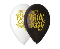 Balony Gemar 13", pastel premium hel happy birthday, 5szt. KK