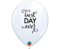 Balony Anagram 11", QL "Best Day Ever", białe, 25szt. KK