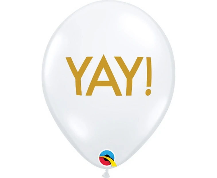 Balony Anagram 11", QL RND przezroczyste "YAY!", 25szt. KK