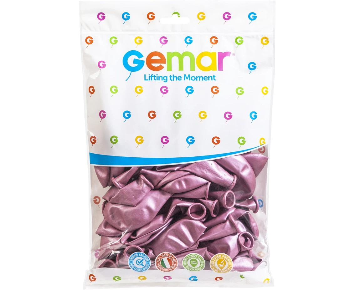 Balony Gemar 13", shiny różowe, 50szt.