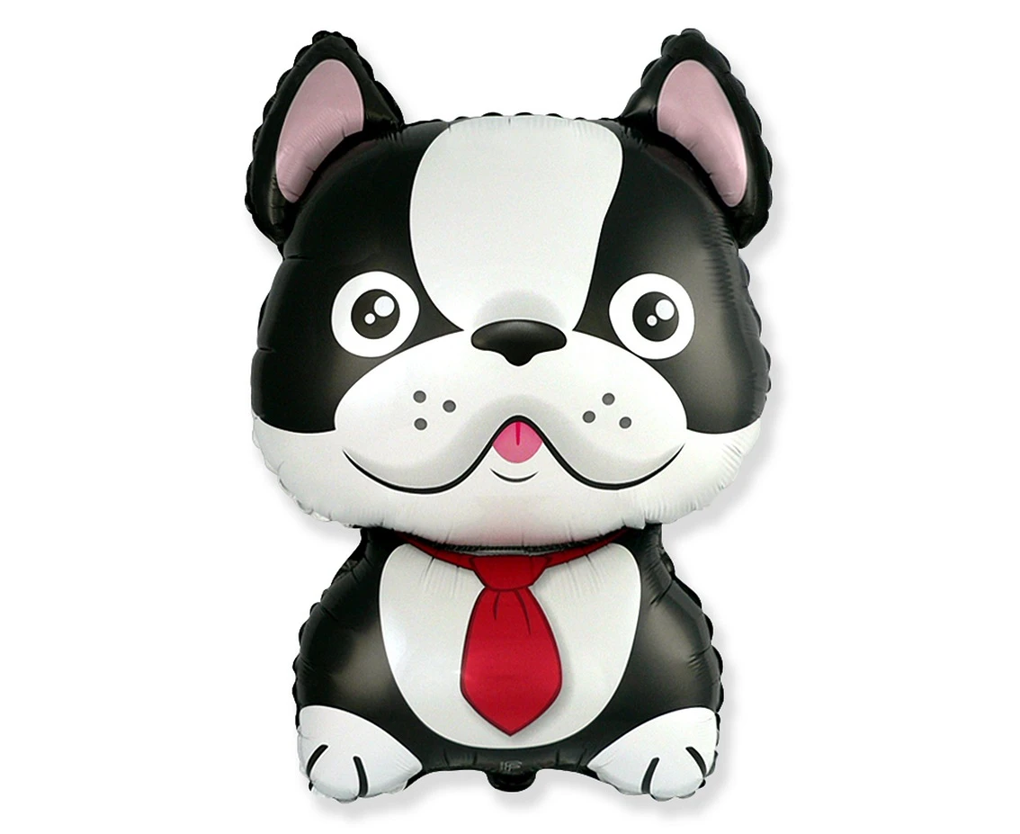 Balon foliowy 24"  FX - Pies Bulldog, czarny, niepakowany
