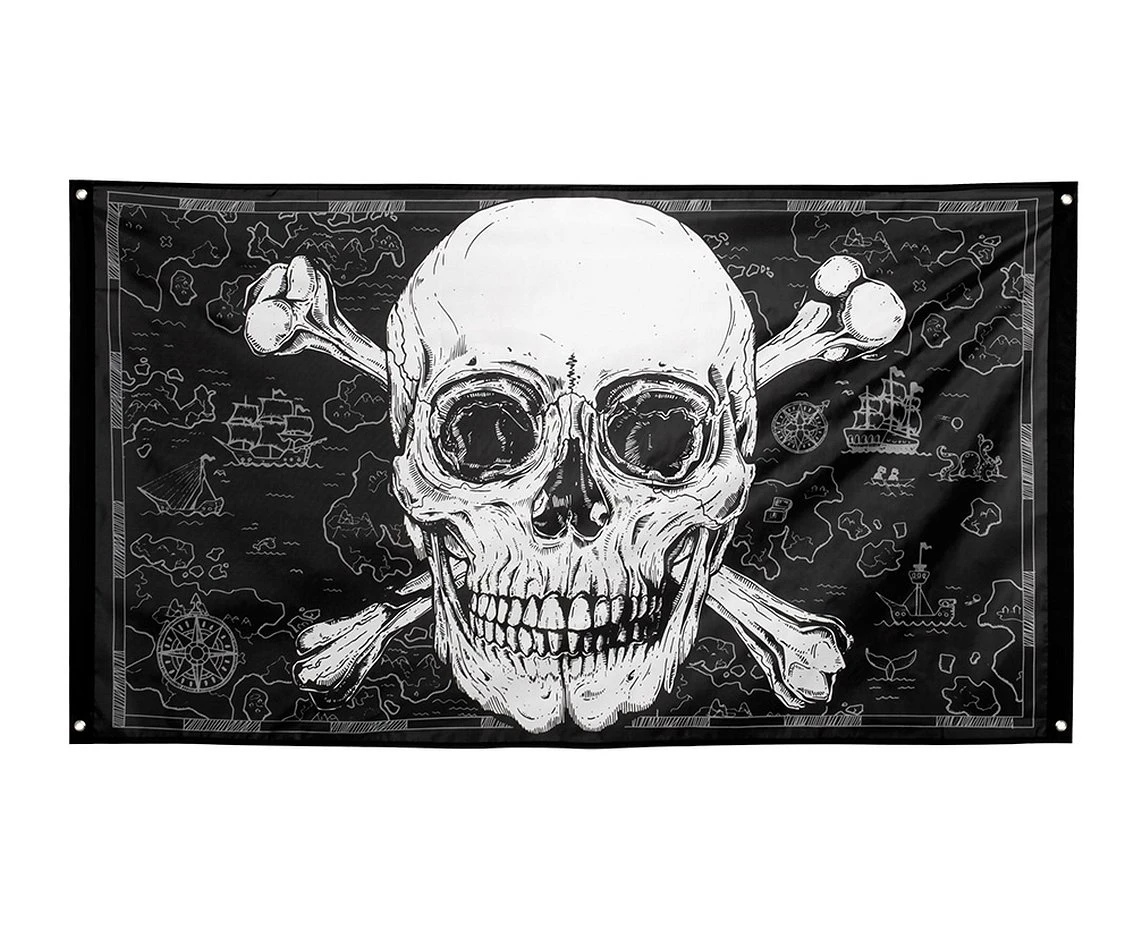 Flaga Czaszka Pirata, rozm. 90 x 150 cm