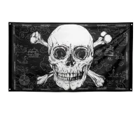 Flaga Czaszka Pirata, rozm. 90 x 150 cm