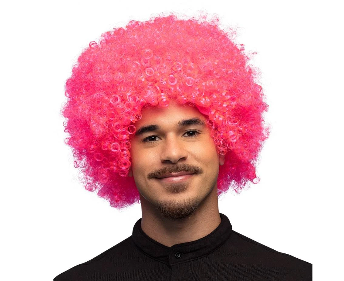 Peruka Afro, różowa