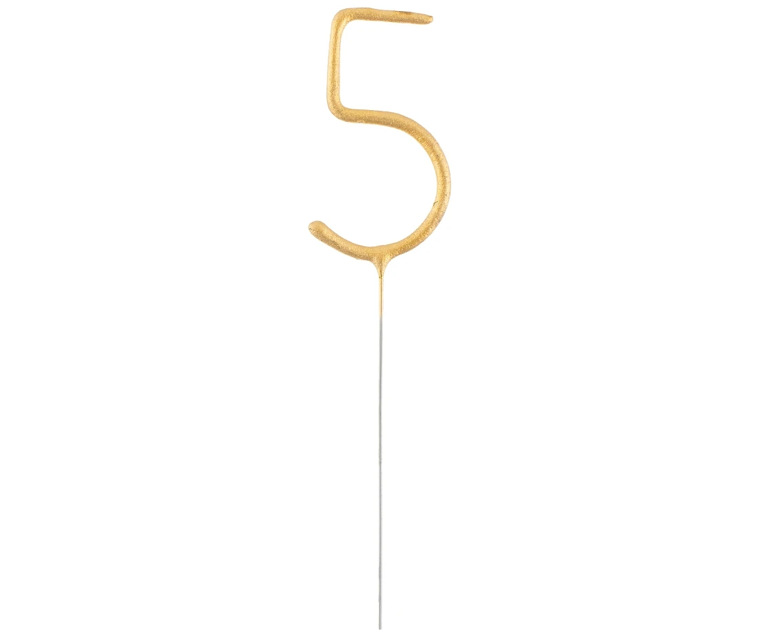 Zimne ognie Cyfra "5", złote