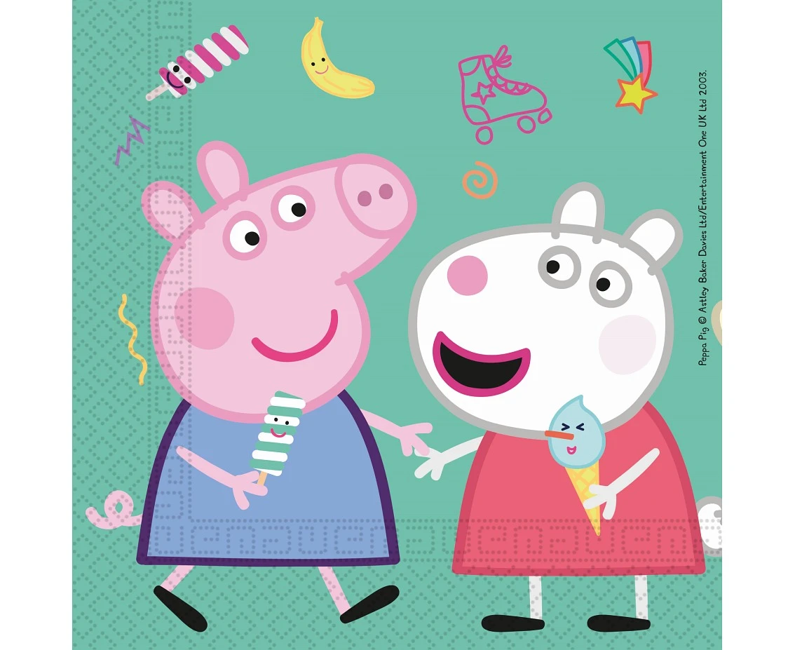 Serwetki papierowe Peppa Pig, rozm. 33x33 cm, 20 szt. KK