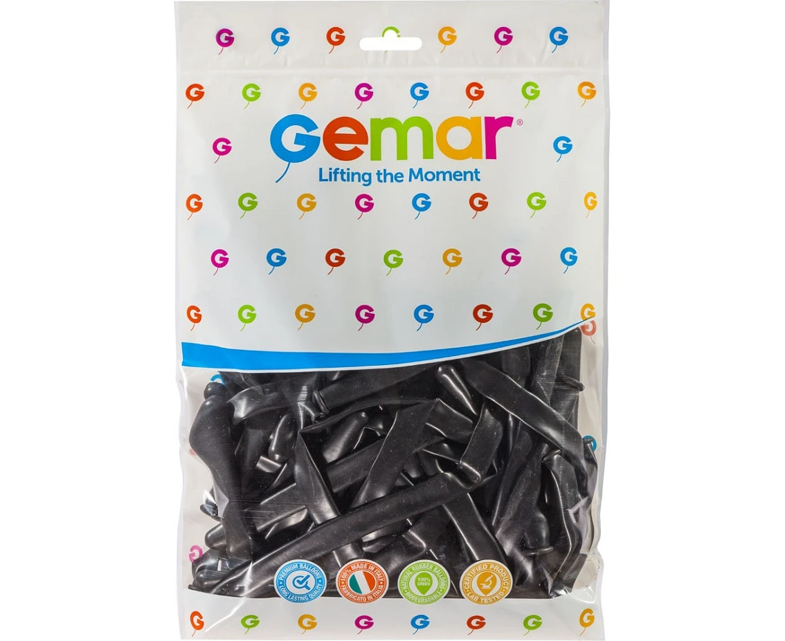 Balony Gemar, rurki włoskie typ 350, czarne, 100szt.