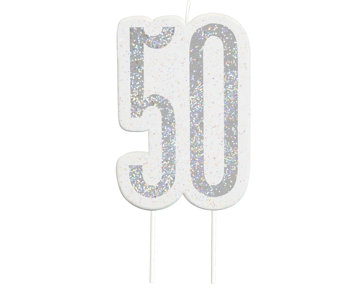 Świeczka piker Glitz 50, srebrna