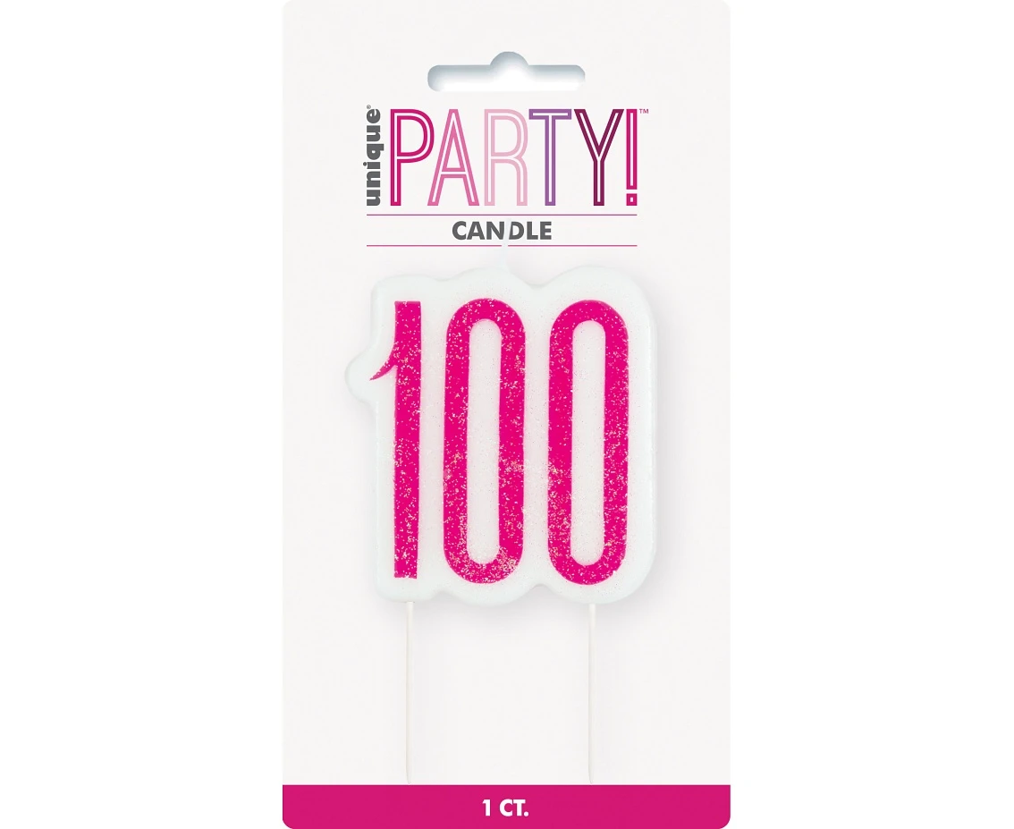 Świeczka piker Glitz 100, różowa