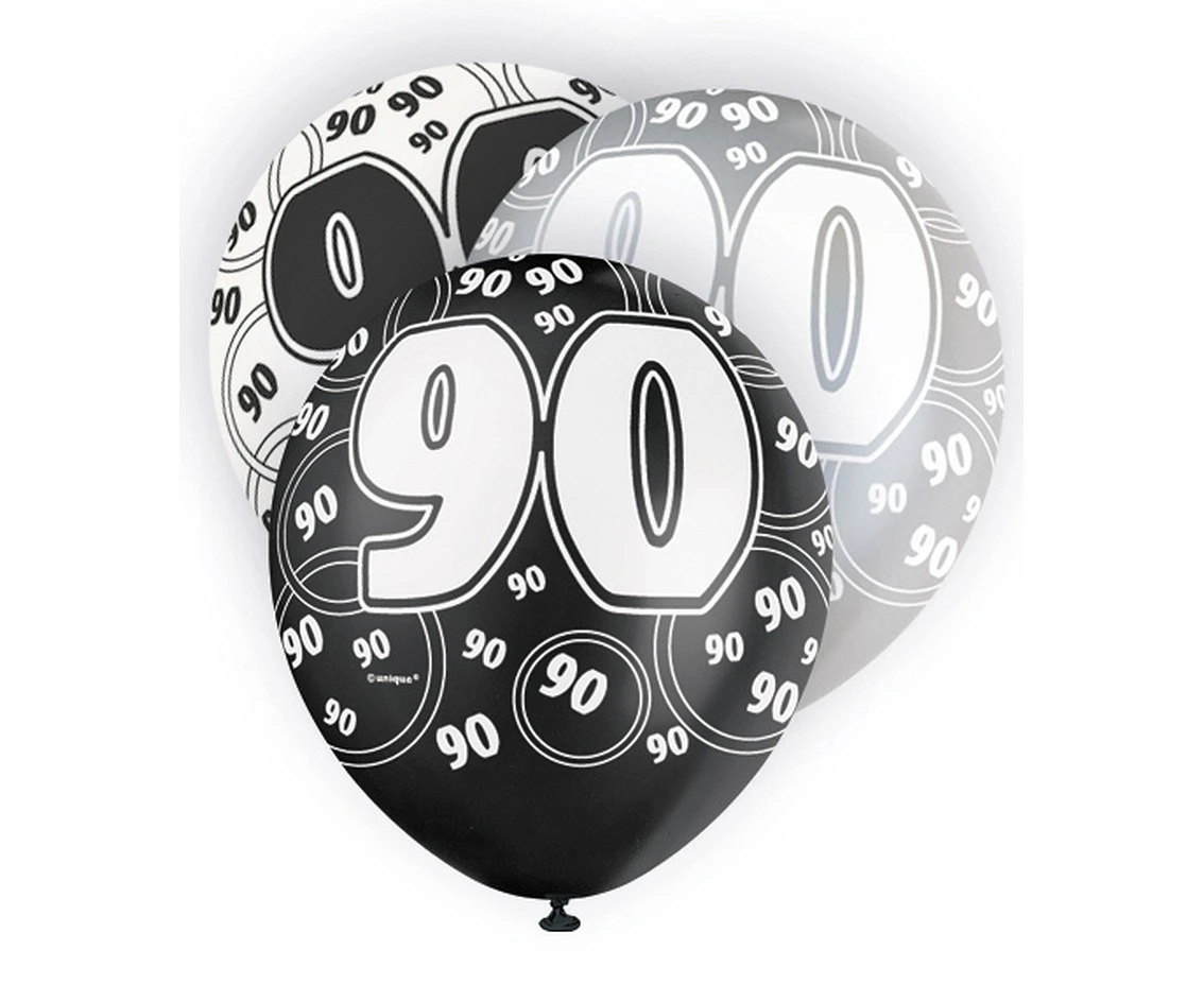 Balon UQ 12" Glitz z nadr. 90, czarny miks, 6 szt.