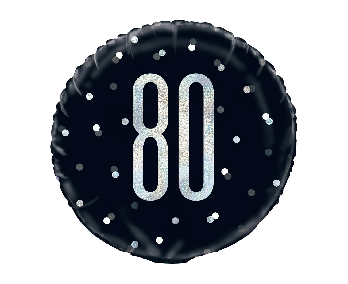 Balon foliowy UQ 18" Glitz, groszki z nadr. 80, czarny