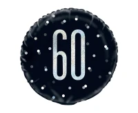 Balon foliowy UQ 18" Glitz, groszki z nadr. 60, czarny