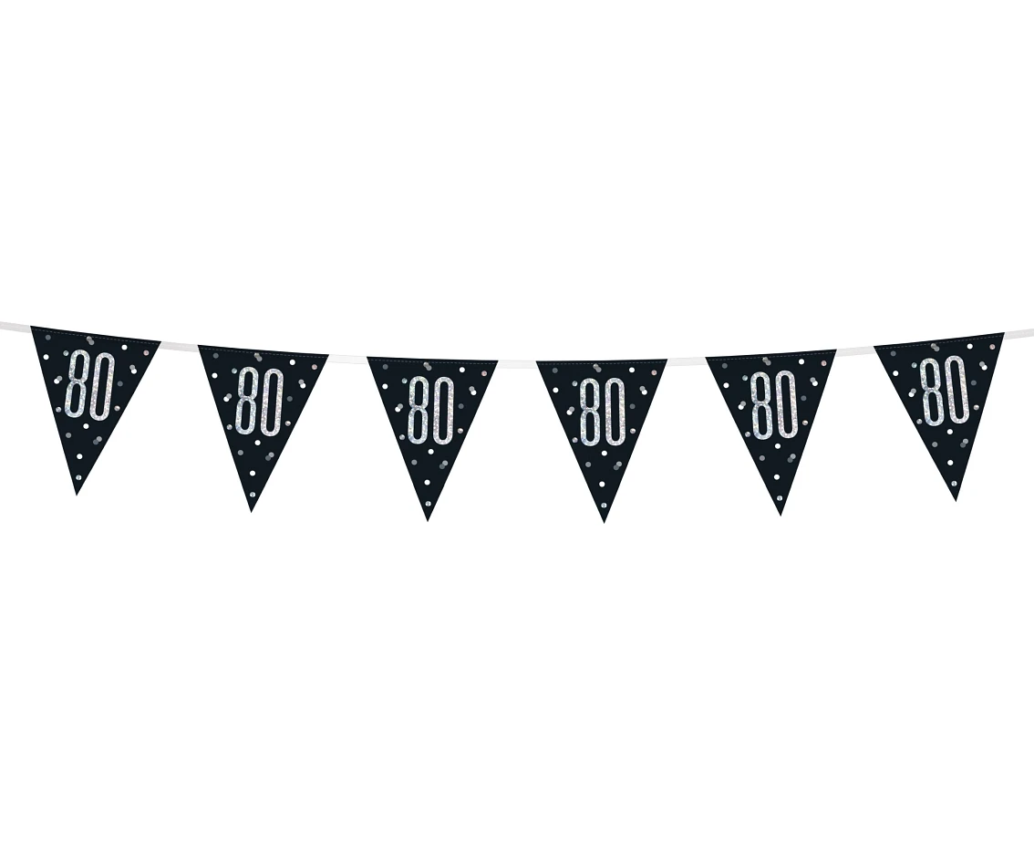 Banner Glitz 80, z flagami, czarny, 274 cm