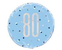Balon foliowy UQ 18" Glitz, groszki z nadr. 80, niebieski