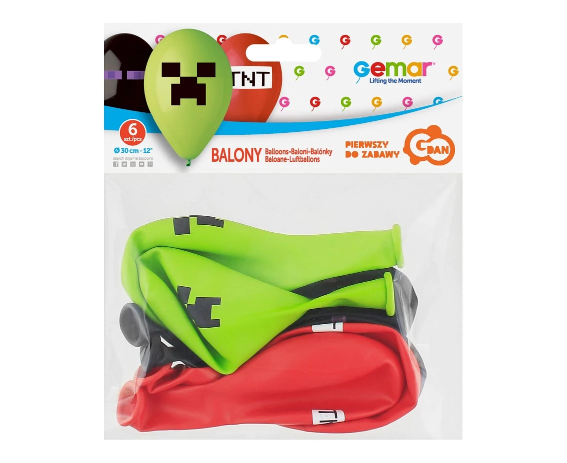 Balony Gemar, premium MC klocki, 6szt.