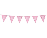 Banner Glitz 90, z flagami, różowy, 274 cm