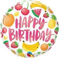 Balon foliowy 18" QL RND Urodzinowe owoce KK