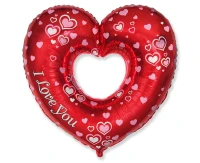 Balon foliowy 14" FX - Piękne serce - J Love You, niepakowany