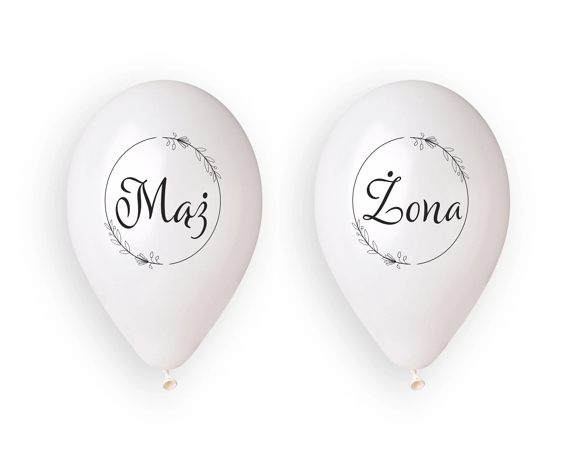 Balony Gemar 13", premium hel mąż i żona (w kółeczku), metalik, 4szt. KK