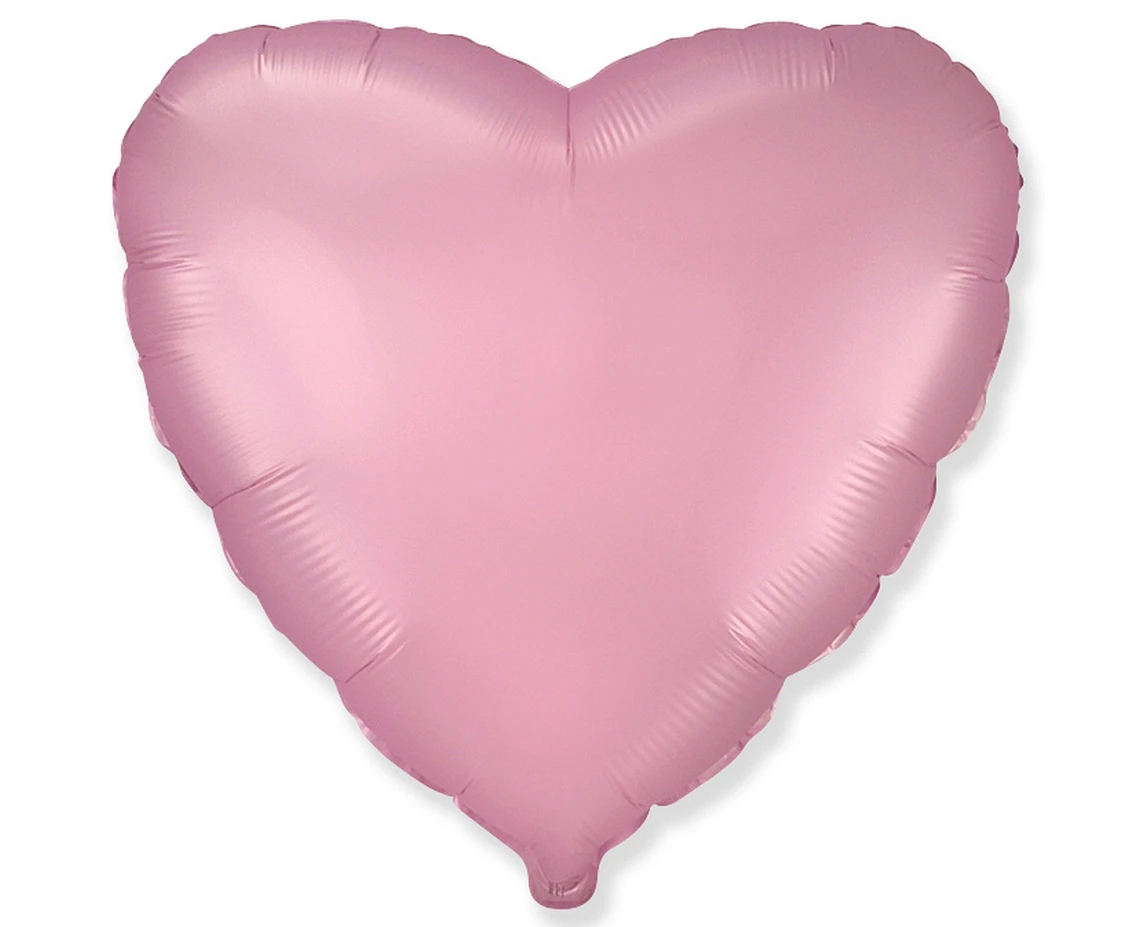 Balon foliowy 18" FX - Serce (satynowy pastel jasnoróżowy), niepakowany