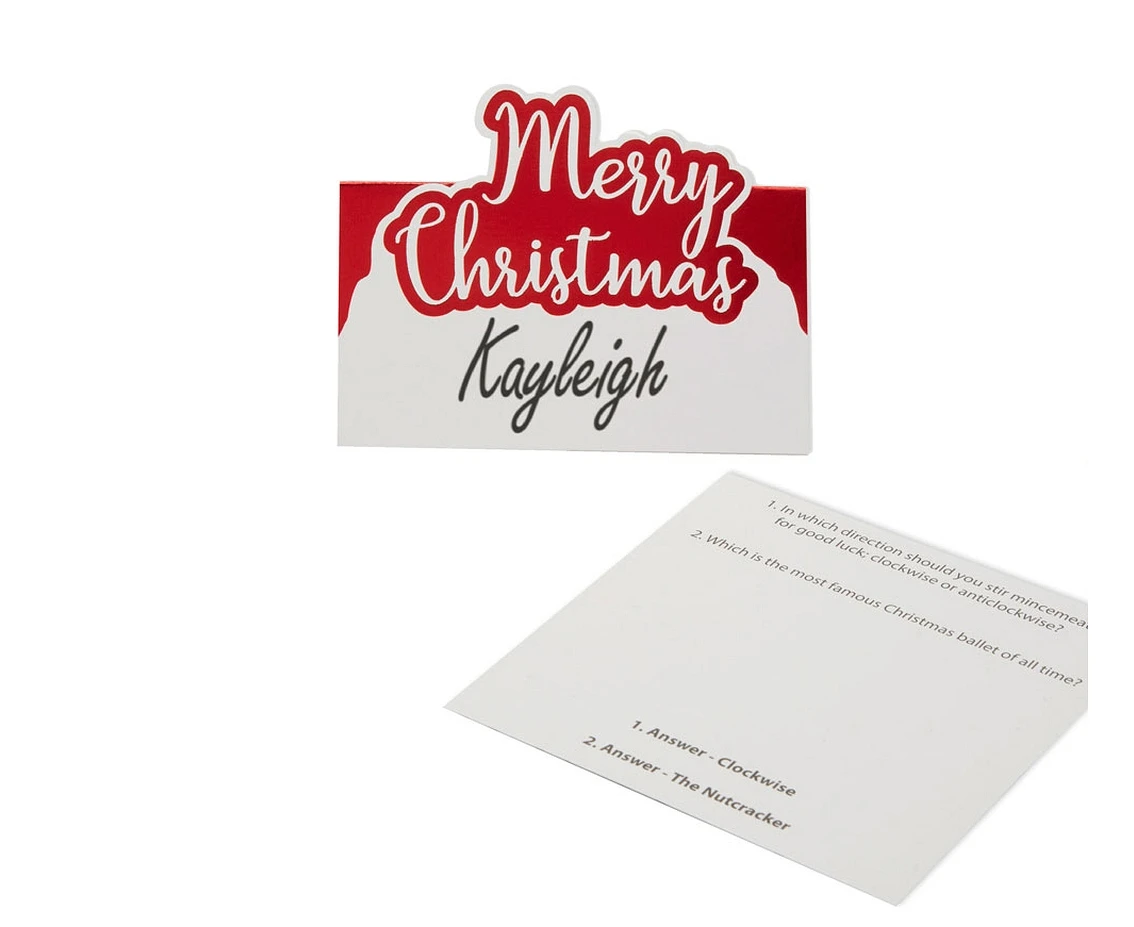 Karnet imienny Merry Christmas, 10 szt.