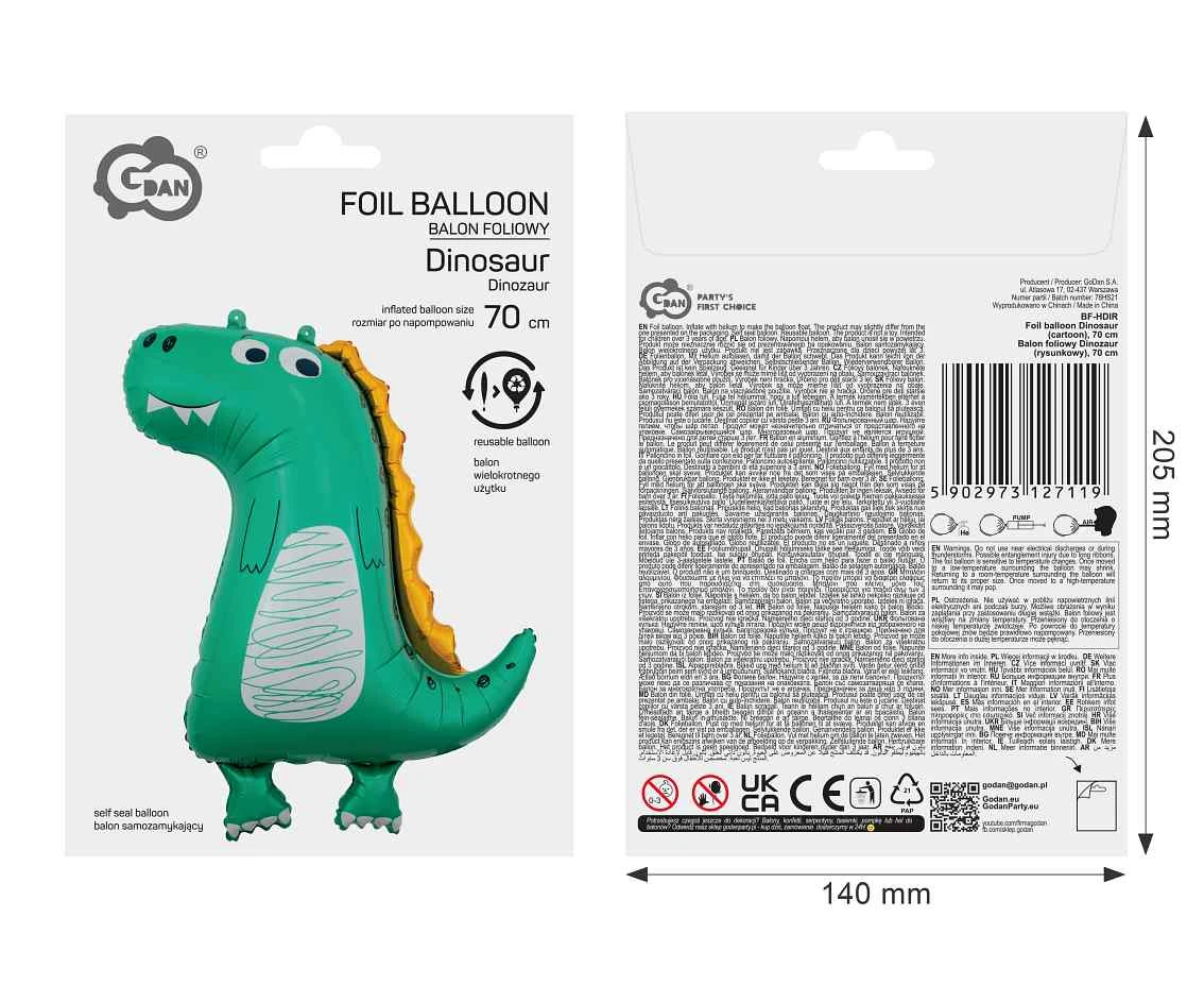 Balon foliowy Dinozaur (rysunkowy), 70 cm AA