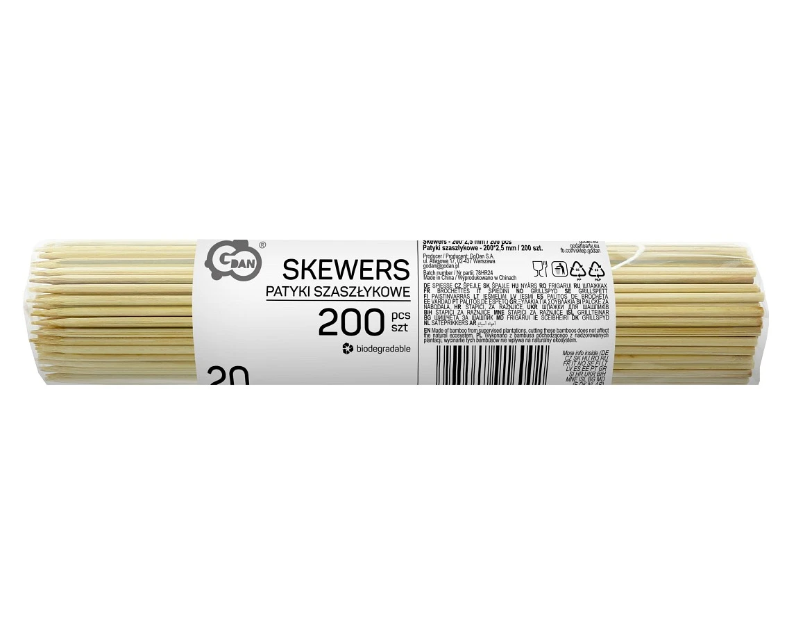 Patyki szaszłykowe - 200*2,5 mm / 200 szt.