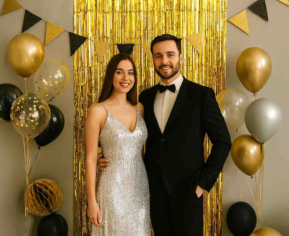 Kurtyna dekoracyjna  B&C złota, 90x240 cm
