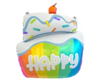 Balon foliowy Tort HAPPY, 60x50 cm KK
