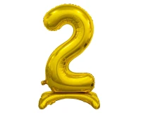 Balon foliowy B&C Cyfra stojąca 2, złota, 74 cm AA