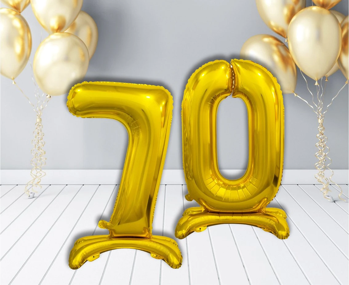 Balon foliowy B&C Cyfra stojąca 7, złota, 74 cm AA